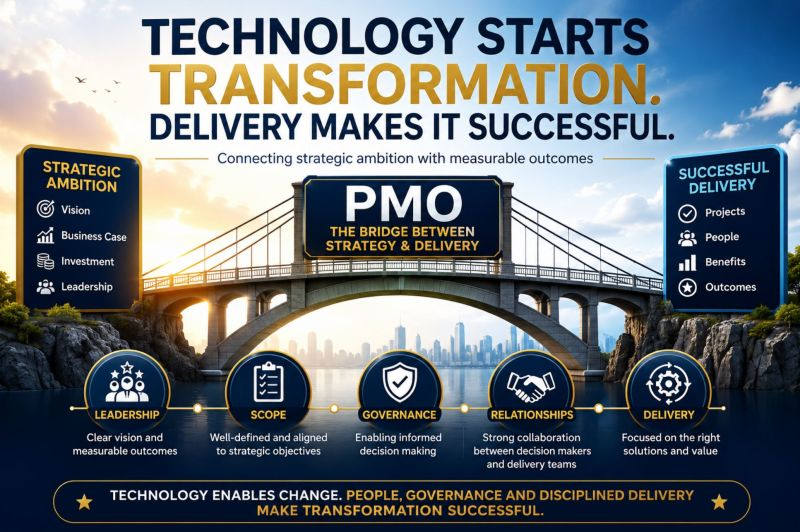 Technology starts transformation. Delivery makes it successful.